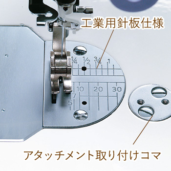 工業用針板仕様とアタッチメント取り付けコマ