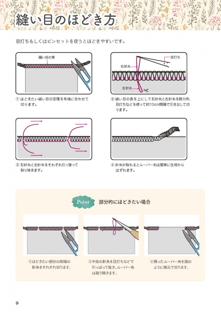 縫い目のほどき方