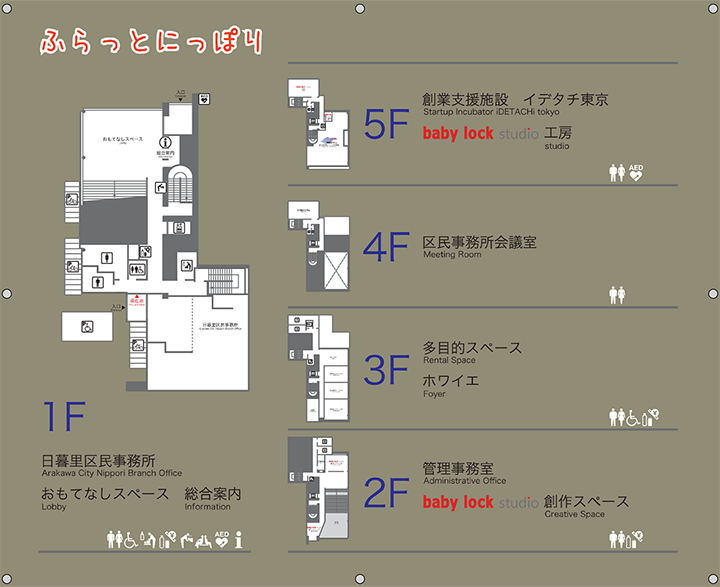 「ふらっとにっぽり」フロア案内